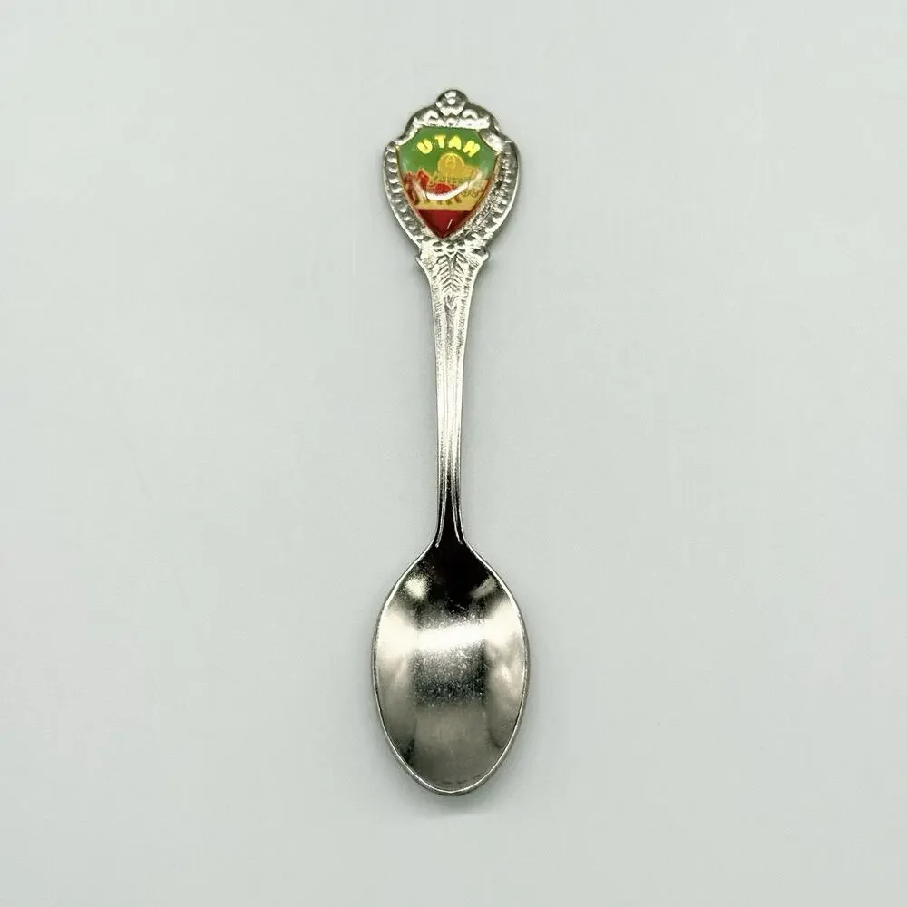 Utah Enamel Silver Japan Vintage Souvenir Spoon 3.5